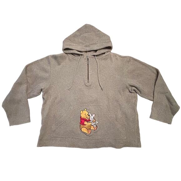 Disneyland Winnie the Pooh Piglet Hoodie XS Beige Embroidered Resort Exclusive - Picture 1 of 7